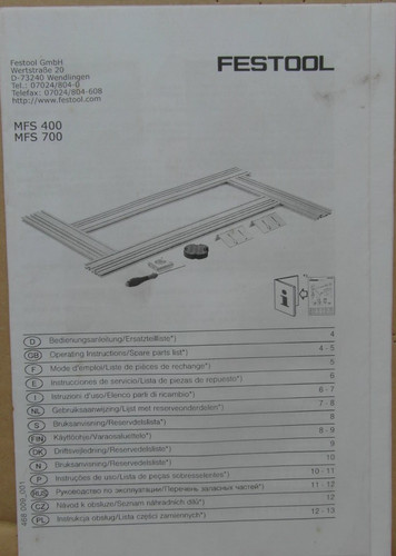 Festool frässchablone mfs 700 - festool,
